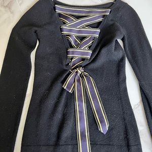 Black Sweater with Tie in the back